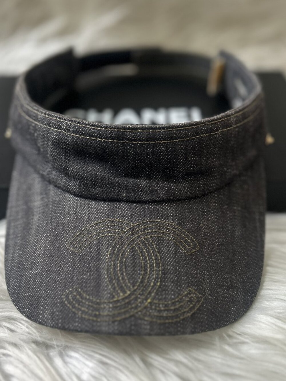 CHANEL Sparkling Denim Visor